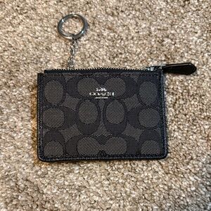 Coach Black Signature Canvas Keychain Pouch